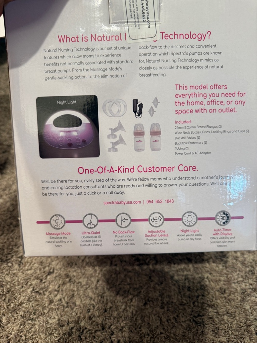 Spectra Premier Electric Breast Pump - Pink only 3 hours on it! - Picture 3 of 6